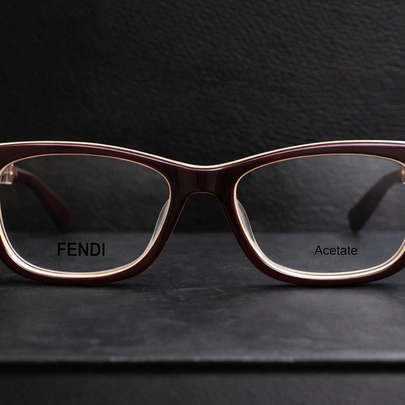 Fendi FF0256 Acetate Eyeglasses Burgundy Ivory 52-18-140 New Authentic - Picture 9 of 14